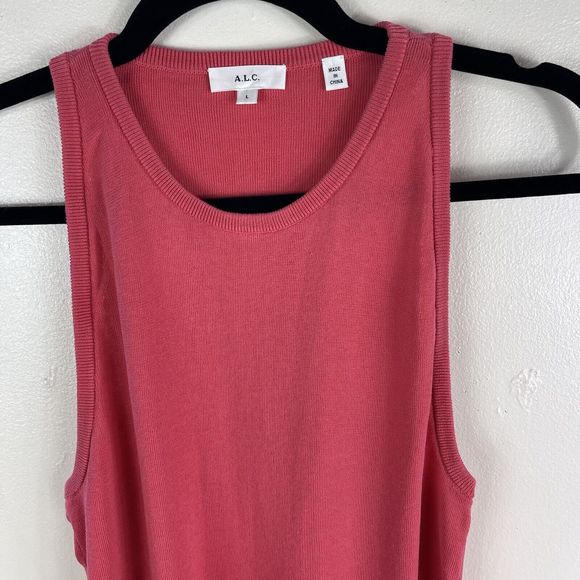 ALC Womens Sleeveless Tank Top  Women Size Large Coral Pink Cotton Round Neck - Picture 2 of 13